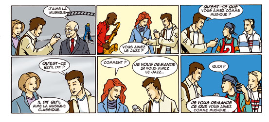 Interview dans la rue.